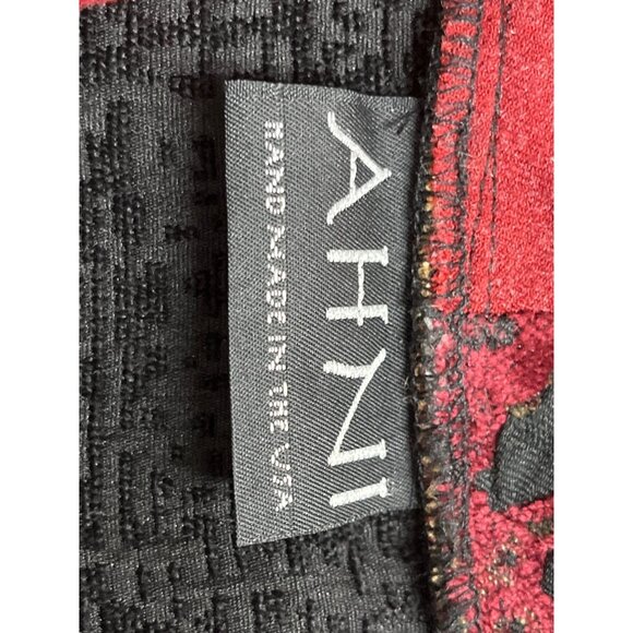 AHNI Women’s Burgundy Multi-Pattern Button Front Jacket Size 2 - Picture 7 of 9